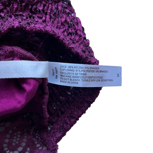 Burgundy (Red Wine)LACE Racerback BRALETTE~Women's MEDIUM~NEW w/tags~Blake & Co. - Picture 4 of 9